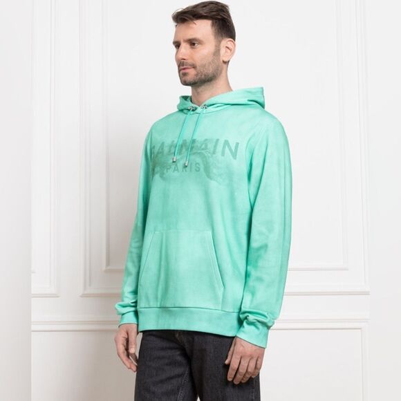 Balmain Desert Logo Printed Drawstring Hoodie size M - Picture 3 of 13